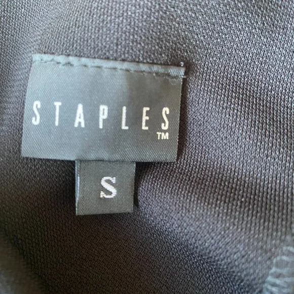 Staples Long Sleeve Stretchy Black Dress Scoop Neck Back Zipper - Picture 5 of 7